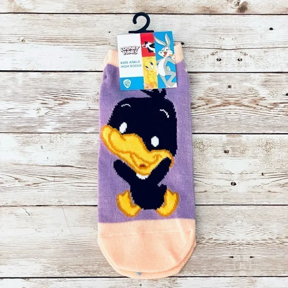 NWT WB Babies Looney Tunes Kids Girl’s 5 Pack Pink Blue Purple Ankle High Socks